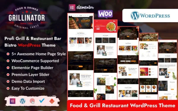 Grillinator – Thème WordPress Elementor pour restaurant de grillades