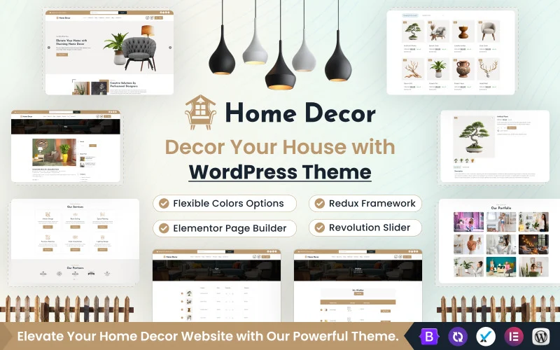 Thème WordPress Elementor pour la décoration intérieure
