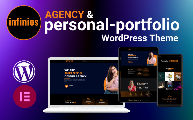 Thème WordPress pour agence et portfolio personnel Infinios