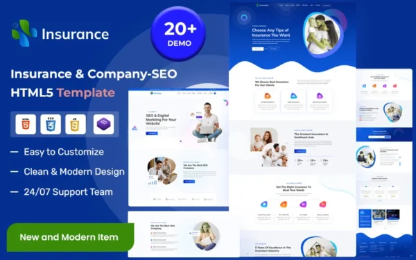Assurance – Modèle de site Web HTML5 pour agence d'assurance et de référencement