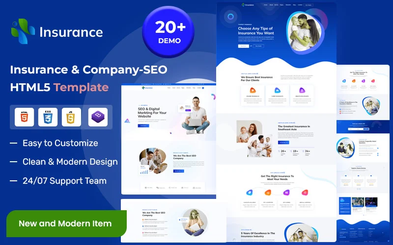 Assurance – Modèle de site Web HTML5 pour agence d’assurance et de référencement