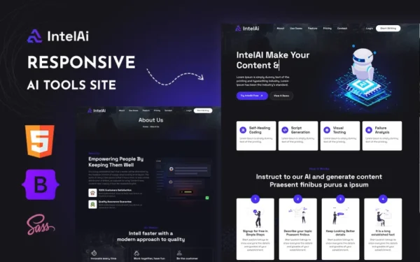 IntelAI - Modèle de site Web HTML5 sur l'intelligence artificielle et l'apprentissage automatique