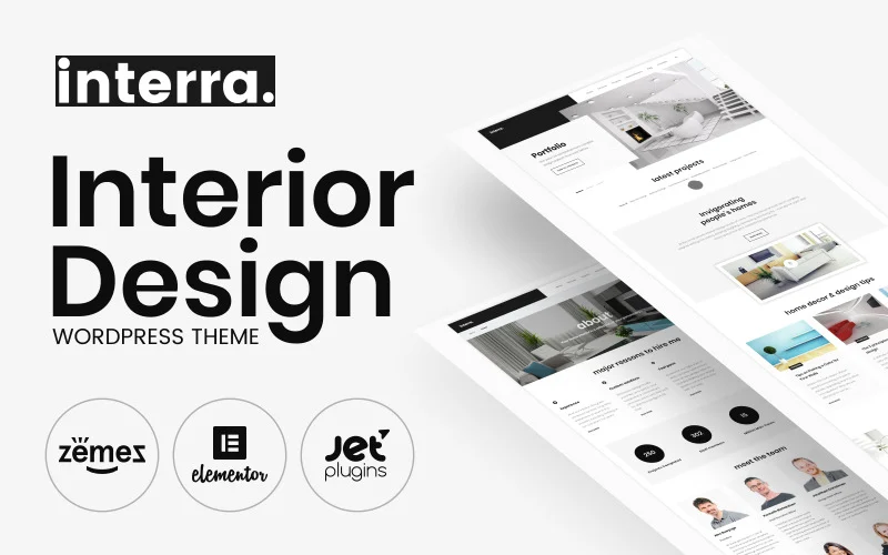 Interra – Thème WordPress pour portfolio de designers d’intérieur