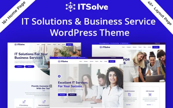 Modèle de site Web HTML5 pour solutions informatiques professionnelles et polyvalentes