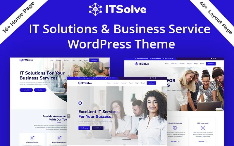 Modèle de site Web HTML5 pour solutions informatiques professionnelles et polyvalentes
