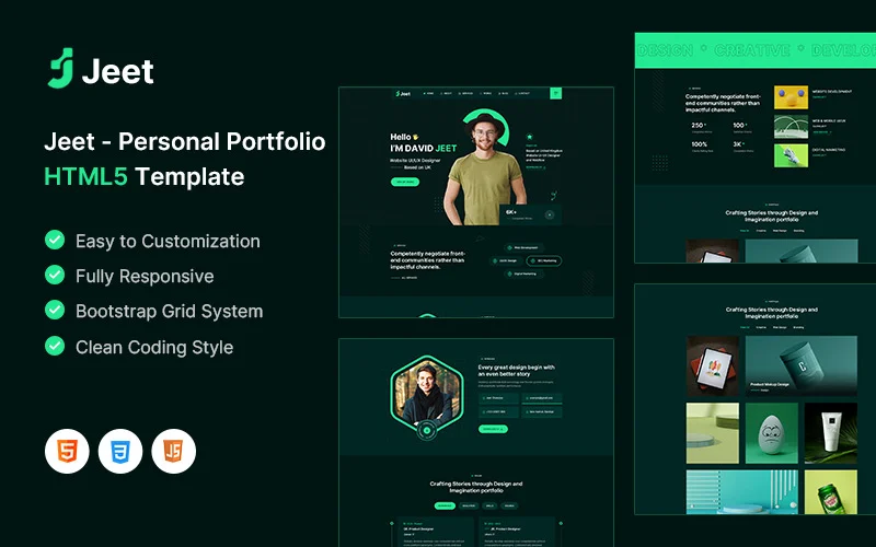 Jeet – Modèle HTML5 de page de destination pour portfolio personnel