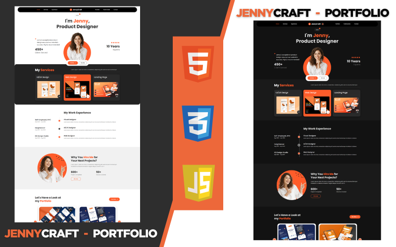 JennyCraft – Modèle HTML de portfolio propre et créatif