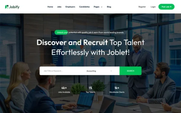 Jobify - Modèle HTML pour site d'offres d'emploi et marché des freelances