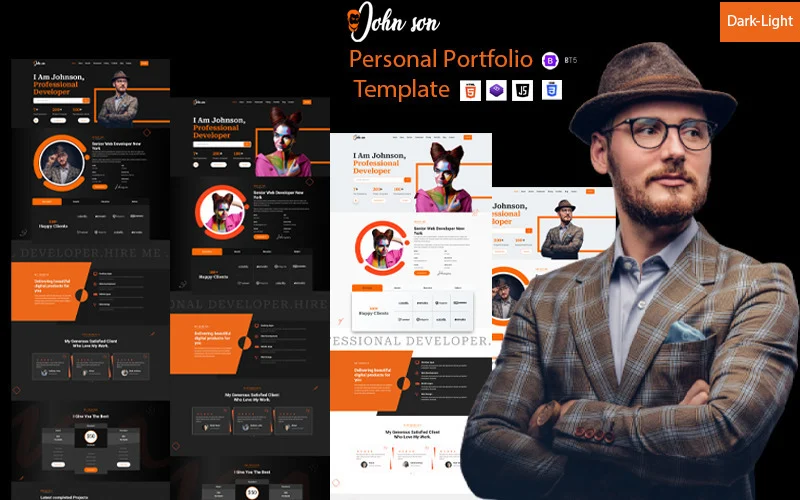 Johnson – Modèle HTML5 de portfolio personnel – Page de destination
