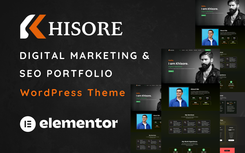 Khisore – Thème WordPress pour portfolio de marketing numérique, une page
