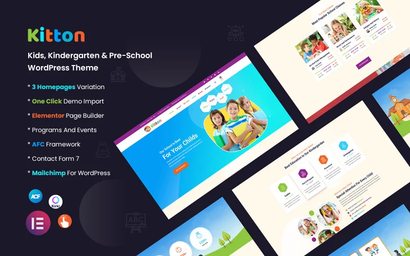 Kitton – Thème WordPress pour enfants, maternelle et préscolaire