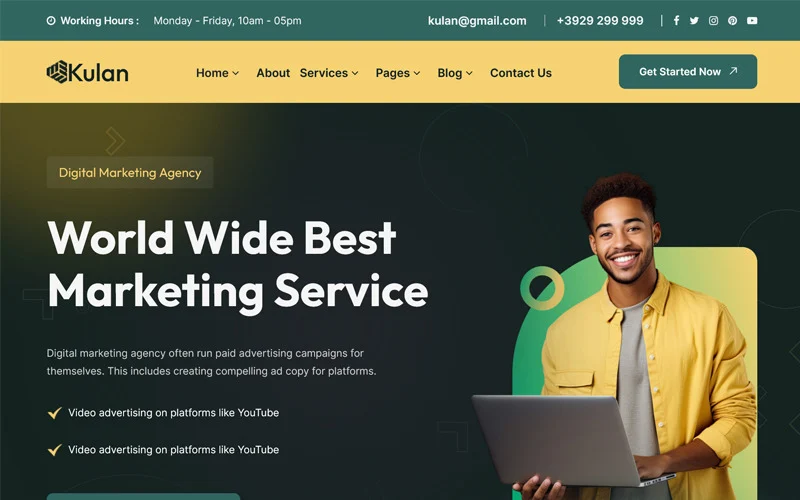 Kulan – Thème WordPress pour agence de marketing numérique