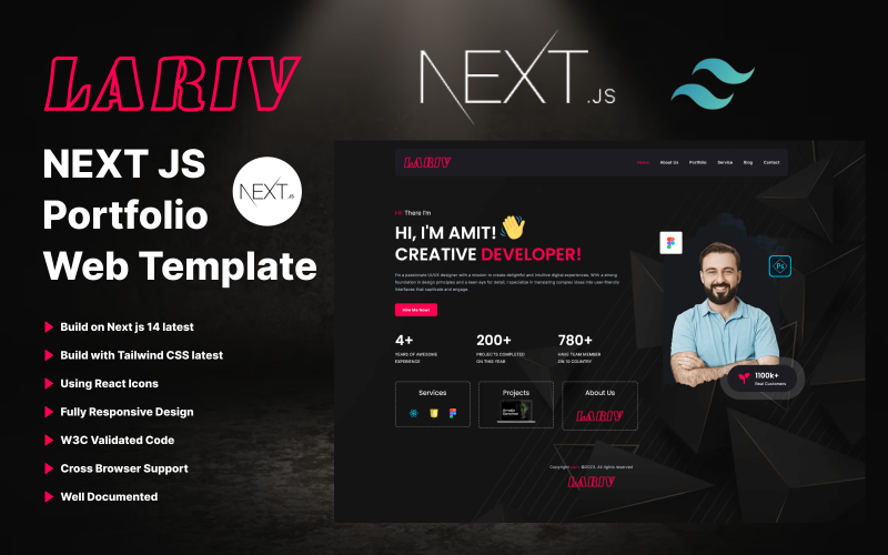 Lariv – Modèle de site Web pour le portfolio Next JS