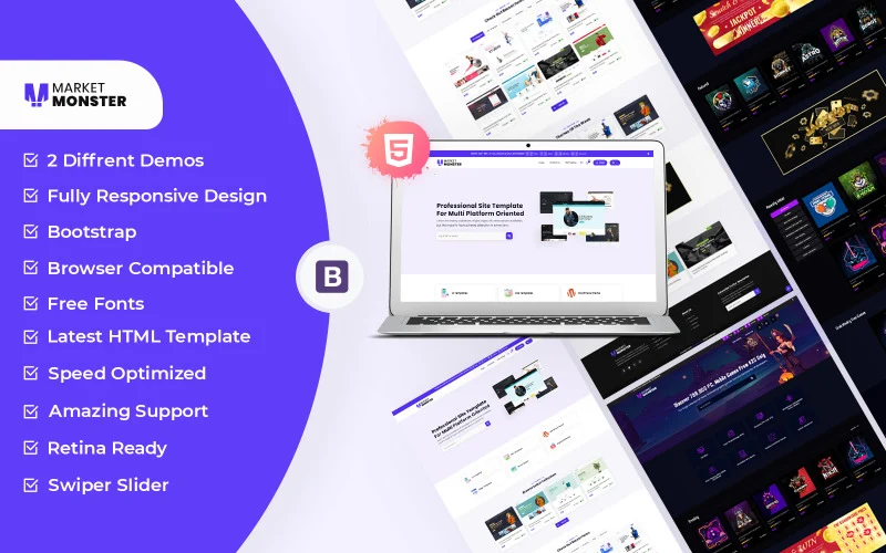 Market Monster – Modèle de site Web HTML réactif