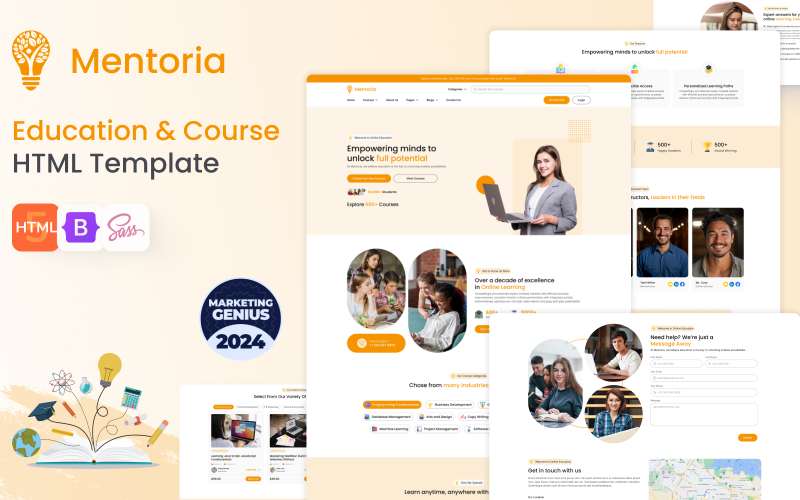 Mentoria – Modèle de site Web HTML pour l’éducation et les cours en ligne