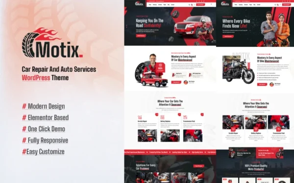 Motix - Thème WordPress pour la réparation et les services automobiles