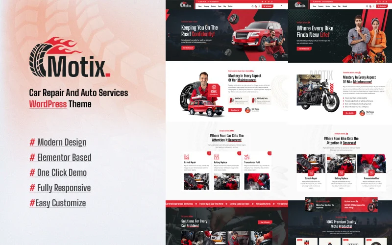 Motix – Thème WordPress pour la réparation et les services automobiles