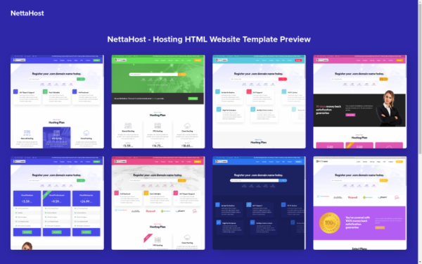 NettaHost : Modèle de site Web réactif Bootstrap pour domaine et hébergement
