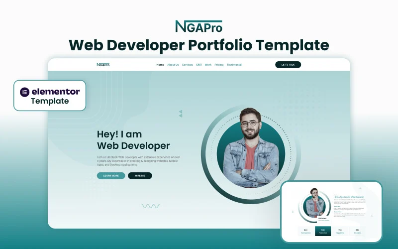 NextGenAppsPro – Modèle de portfolio Elementor pour développeurs – Kit Elementor