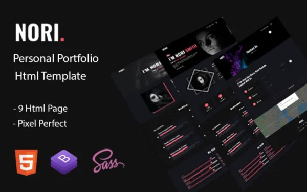 Nori - Modèle HTML5 de portfolio personnel Modèle de page de destination