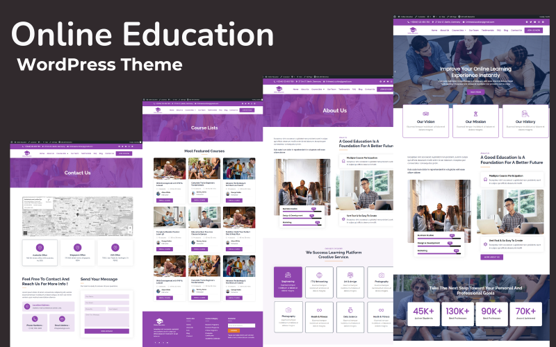 Éducation en ligne – Thème WordPress Elementor pour l’éducation scolaire, universitaire et en ligne