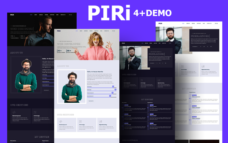 PIRI – Modèle HTML5 de page de destination pour portfolio personnel
