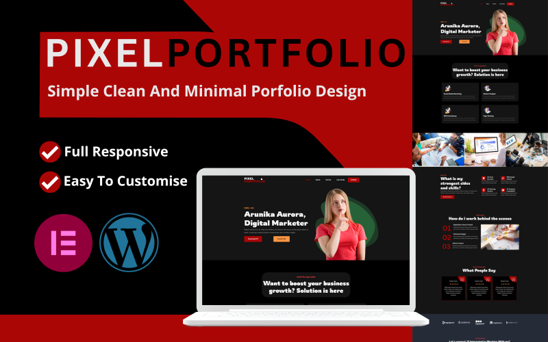 Pixelportfolio – Thème WordPress Portfolio unique et minimaliste
