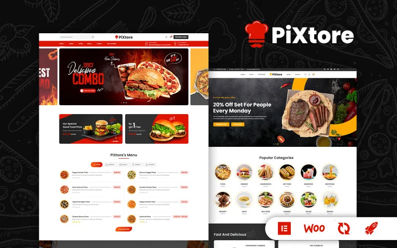 PiXtore – Thème WooCommerce pour pizzas et restaurants