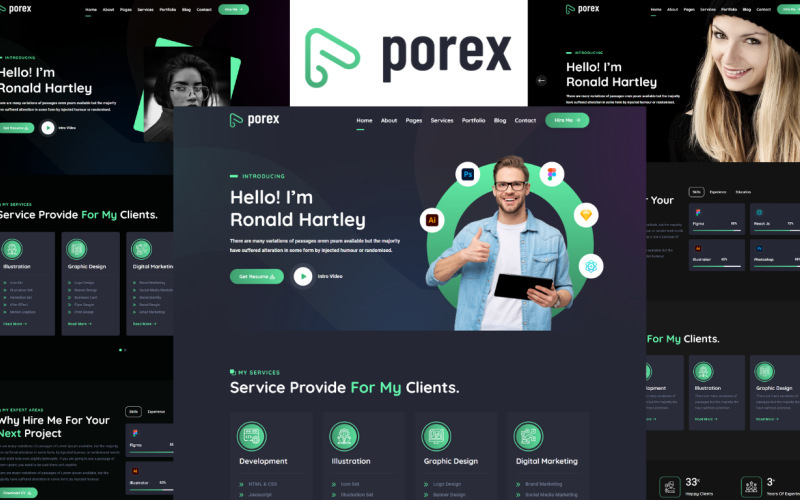 Porex – Modèle HTML5 de portfolio personnel