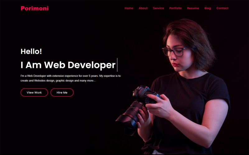 Modèle HTML5 polyvalent de portefeuille personnel Porimoni Modèle de site Web