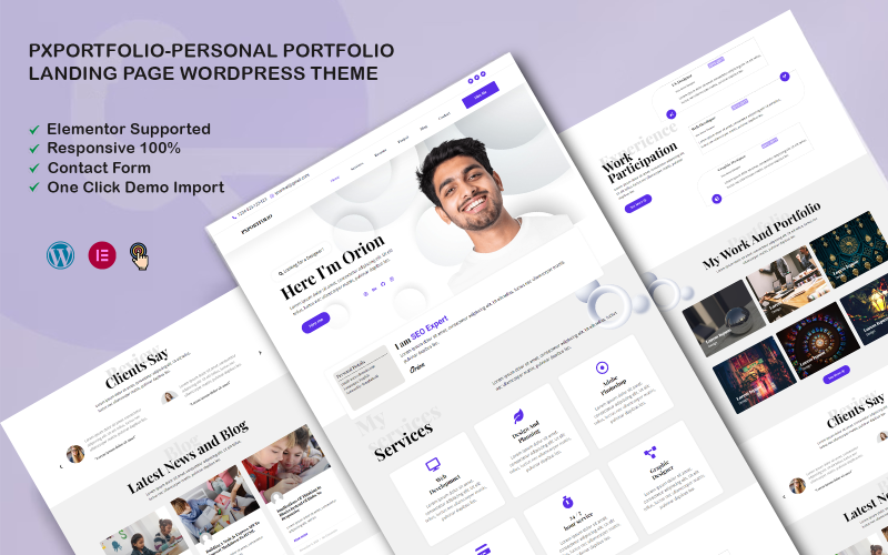 Pxportfolio – Thème WordPress pour page de destination de portfolio personnel