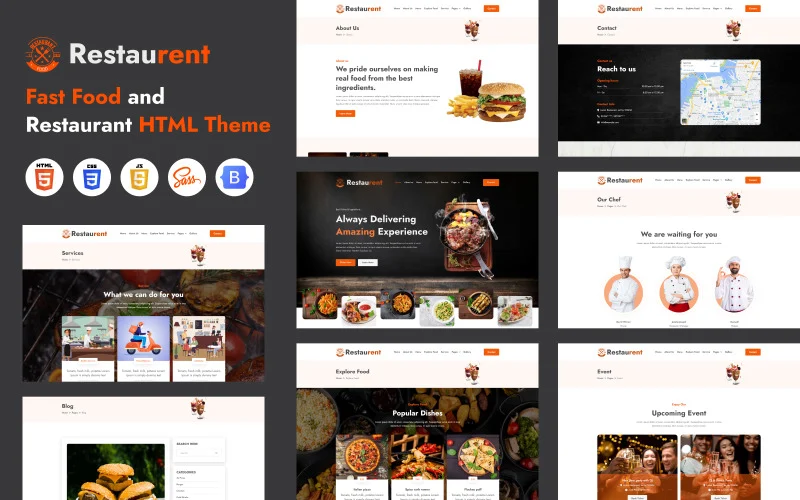 Restaurant – Modèle HTML pour site web de restaurant, de restauration et de café