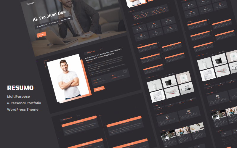 Resumo – Thème WordPress pour portfolio personnel