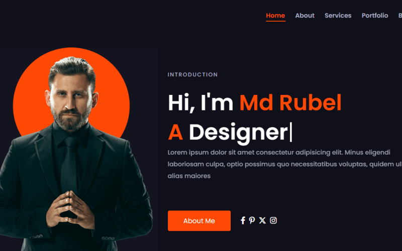 Rubel – Modèle de page de destination de portfolio