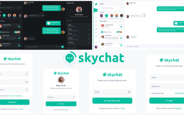 Skychat - Modèle HTML5 pour application de chat (modèle d'administration)