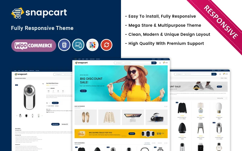 Snapcart – Le thème WooCommerce réactif pour Mega Shop