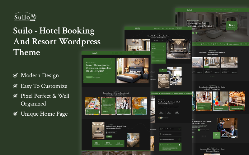 Suilo – Thème WordPress pour services hôteliers et de villégiature