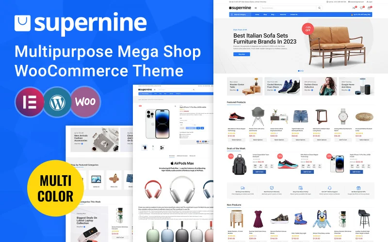 Supernine – Thème WooCommerce polyvalent pour méga-boutique