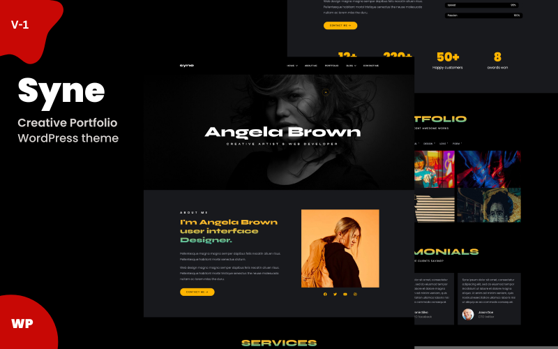 Syne – Thème WordPress pour portfolio créatif