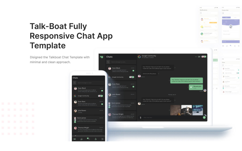 Talkbot – Modèle d’application de chat Bootstrap React et HTML Modèle de site Web