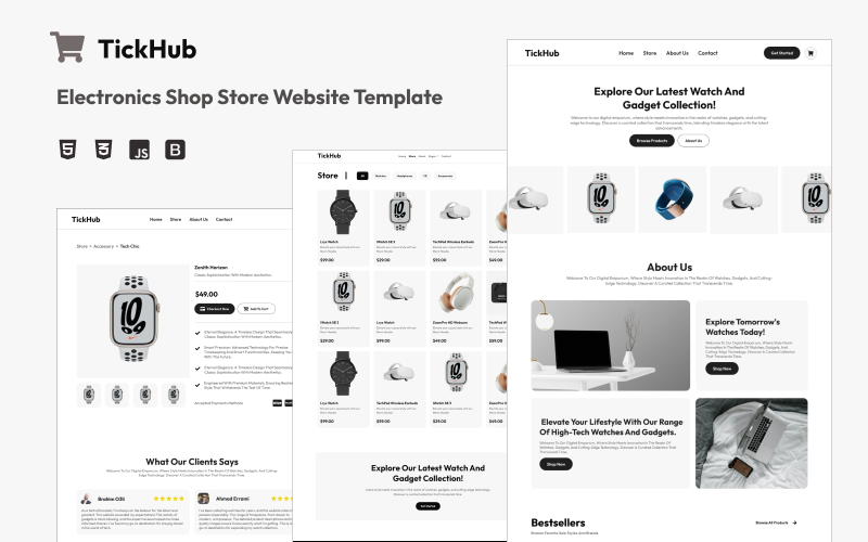 TickHub – Modèle de site Web de commerce électronique pour magasin d’électronique