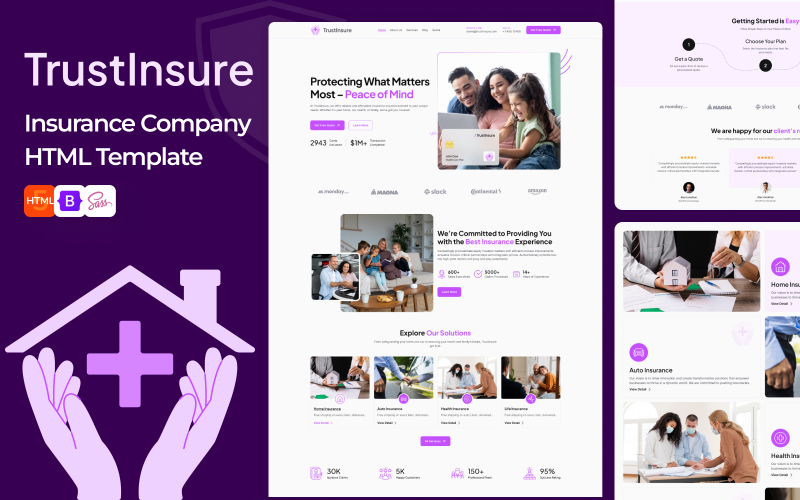 Trust Insure – Modèle de site web HTML réactif pour agence d’assurance