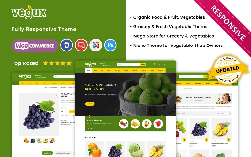 Vegux – Thème WooCommerce pour méga-épicerie