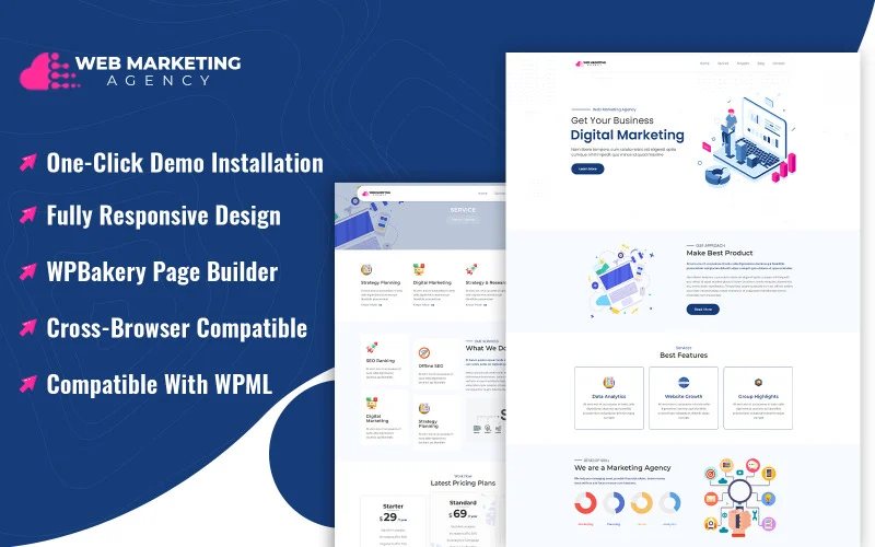 Thème WordPress pour agence de marketing Web