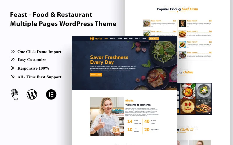 Wixfeast – Thème WordPress multipages pour la restauration et l’alimentation