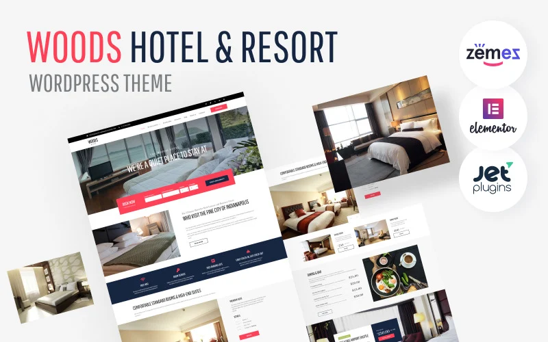 Hôtel Woods – Thème WordPress pour hôtels et complexes hôteliers