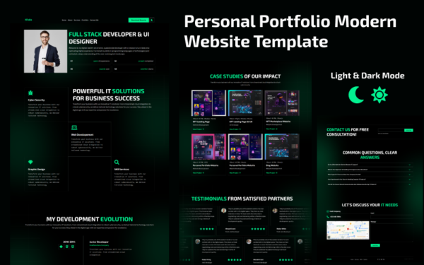 xFolio - Modèle de page de destination moderne pour portfolio personnel