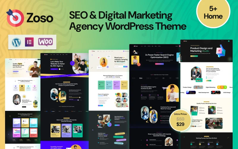 Zoso – Thème WordPress pour agence de référencement et de marketing numérique