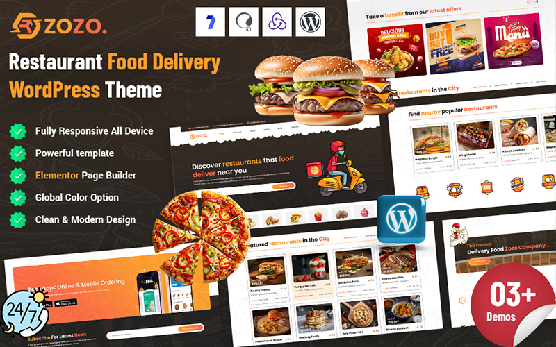 Zozo – Thème WordPress pour la livraison de repas au restaurant